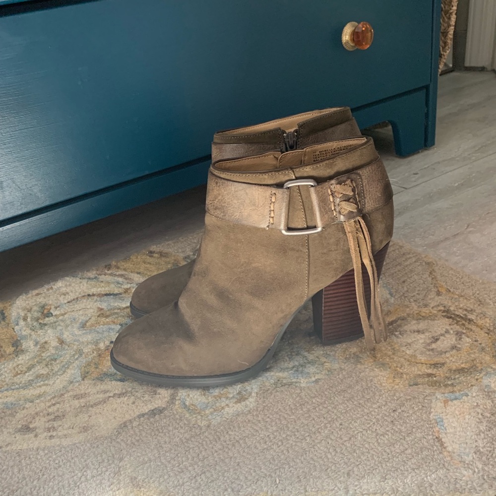 Green Suede Kensie Masola Booties